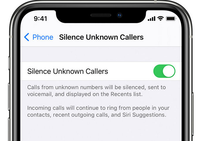 call screening on iphone silence unknown callers