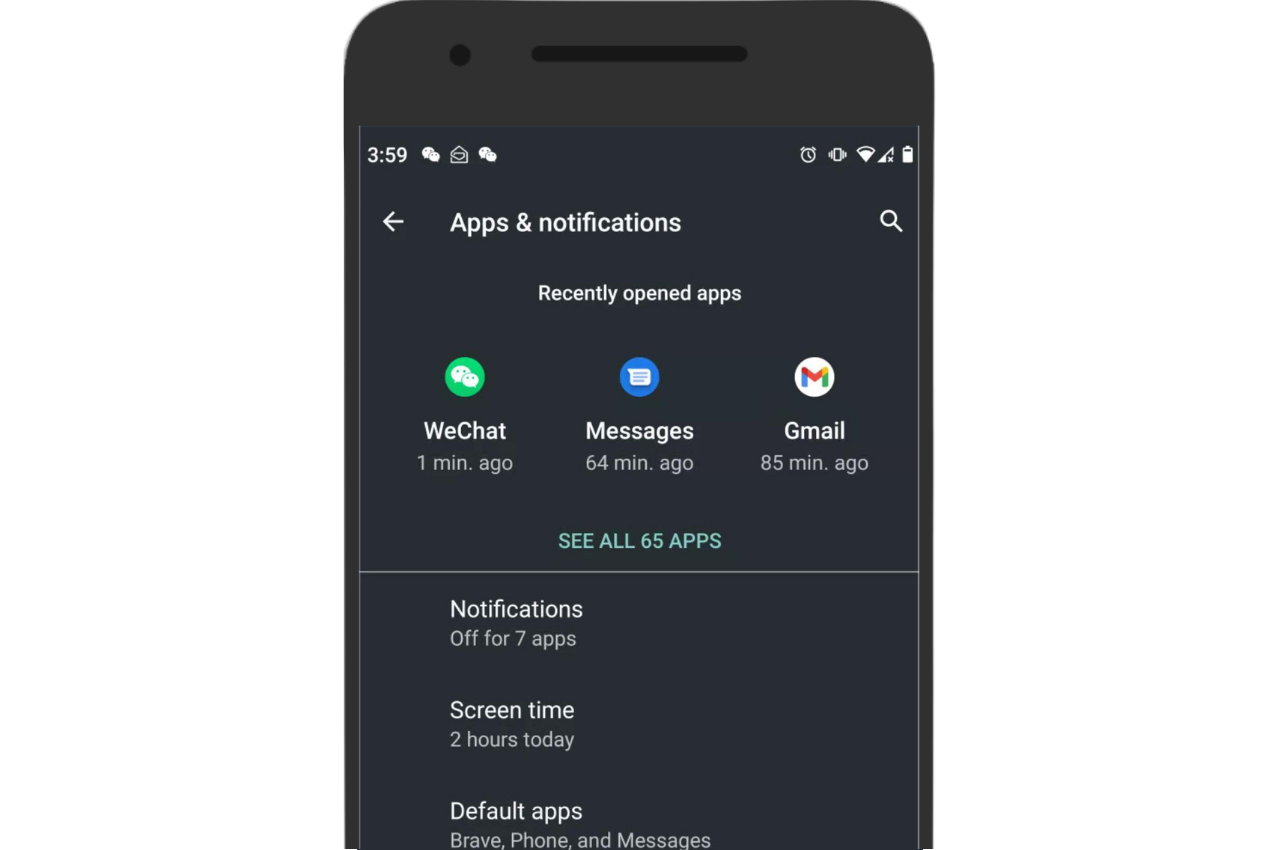 Android notification phone screen 